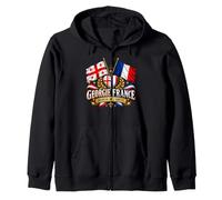 GÉORGIE France Drapeau DE L’AMITIÉ Blason Et Cœur Drapeaux Sweat à Capuche