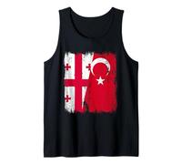 Géorgie Turquie Demi-Drapeau Turquie Géorgien Patrimoine Turc Débardeur