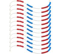 Geosar 12 Chaînes de Calcul pour Élèves du Primaire avec 20 Perles de Comptage avec Corde Chaîne de Calcul pour Compter Jusqu'à 20 Aide au Calcul pour Filles et Garçons Cadeaux pour Rentrée Scolaire