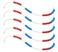 Geosar 5 Chaînes de Calcul pour Élèves du Primaire avec 20 Perles de Comptage avec Corde Chaîne Arithmétique Cadeaux de Rentrée Étudiant pour Filles Garçons(Rouge, Bleu Marine)