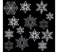 Geosar 54 Pcs 7 Types de Décorations de Flocon de Neige en Acrylique Ornements de Flocon de Neige de Noël Transparents Flocons de Neige de Noël en Cristal pour Décoration Suspendue de Fête Hiver