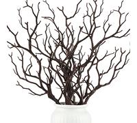 Geosar Lot de 10 Branches de Manzanita artificielles en Plastique en Forme de Bois de cerf - Petites Branches de Plantes décoratives pour décoration de Table de Mariage, fête prénatale (Marron foncé)