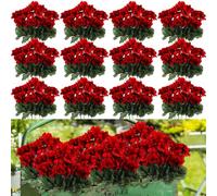 Geosar Lot de 12 géraniums artificiels en soie synthétique pour extérieur, 43,2 cm, fleurs artificielles en soie résistantes aux UV pour maison, mariage, centres de table, jardin et décoration