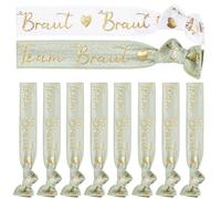 Geosar Set d'Accessoires pour Enterrement de Vie de Jeune Fille avec Carte Bracelets EVJF Braut et Team Braut Bracelet de Mariée Bracelet de Mariage pour Décoration Fête Cadeau (Vert Sauge)