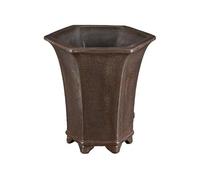 Geosism & Nature Pot à bonsaï Hexagonal (Style Cascade) en grès 13,5x13,5x16 cm - B129