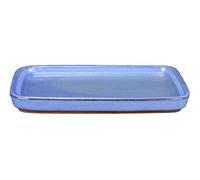 Geosism & Nature Soucoupe bonsaï rectangulaire en grès émaillé Bleu Clair 17,5x12,5x1 cm - BM3S