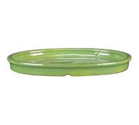 Geosism & Nature Soucoupe Ovale en grès émaillé Vert pour bonsaï 27,5x21x2 cm - GA7S