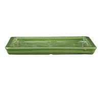 Geosism & Nature Soucoupe rectangulaire en grès émaillé Vert pour bonsaï 22,5x16x1,5 cm - GA1S