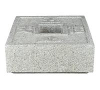 Geosism & Nature Vasque Chinoise carrée avec Symboles en Pierre (Granit Rose) (Tsukubai) sculptée à la Main pour Jardin Zen, 30x30xh12 cm - GFW203D30