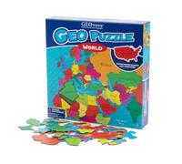 GeoToys - GeoPuzzle World - Educational Kid Toys for Boys and Girls, 68 Piece Geography Jigsaw Puzzle, Jumbo Size Kids Puzzle - Ages 4 and up