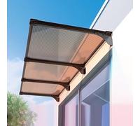 Geovne Auvent de Porte et Fenêtres,Marquise Solaire Abri Contre La Pluie,Entrée Marquise Insonorisant,Fenêtre d'Auvent de Patio de Ménage avec Support en Aluminium (65x200cm/26 x79)