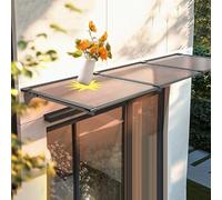 Geovne Auvent de Porte/Fenêtres Extérieu,Marquise Solaire Abri Banne Entrée Marron,Toit Abri Protection Contre la Pluie et UV Moderne,Auvent de Patio à Cadre en Aluminium (50x310cm/20 x122)
