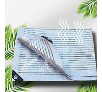 Geovne Filet D'ombrage en Aluminium Réfléchissant 75%,Shade Net,Tissu D'ombre Résistant Aux UV,Voile D'ombrage Coupe-Vent,pour Abri de Voiture/Fleurs/Plantes de Serre,Argent (4x4m)