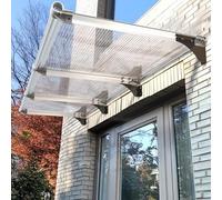 Geovne Grand Auvent de Porte d'Évier,Marquise en Polycarbonate de 5mm,Marquise Solaire Abri,Fenêtre d'Auvent,d'Entrée Résistante Toit Abri Contre la Pluie et UV Supports (120x170cm/47 x67)
