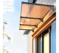 Geovne Marquise Solaire Abri,Auvent de Porte et Fenêtres,Cadre en Aluminium et Couverture en Polycarbonate,Abri Contre la Pluie Insonorisants,for Porche Extérieur Patio (40x380cm/16 x150)