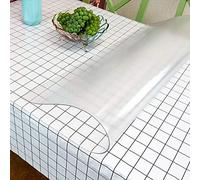Geovne Nappe Transparente Givrée de 3 mm D'épaisseur,Nappe Imperméable Bordure Biseautée 60 °,Nappe Cristal Rectangle,Nappe en Plastique,pour Tapis D'écriture,Tapis de Bureau (40x40cm/16x16in)