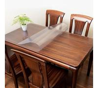 Geovne Nappe Transparente,Nappe Imperméable 100%,Film de Protection de Table Givrée,Nappe Cristal en PVC,Protège-Table,pour Dessus de Meuble,Commode,0,7mm d'Épaisseur (80x80cm/31x31in)