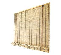 Geovne Store à Rouleau en Bambou Naturel et Écologique - Rideau de Roseau pour Extérieur et Intérieur, Parasol pour Balcon/Pavillon/Salon de Thé (160x220cm/63x87in)