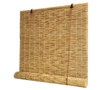 Geovne Store Enrouleur Rétro,Store Bateau en Bambou Naturel,Rideau de Roseau pour Maison et Jardin,Roller Blind en Bambou Relevables,Stores à Enroulement,avec Accessoires (95x260cm/37x102in)