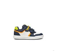 Geox Arzach A garçon - Baskets basses respirantes bleu marine/vert fluo, double scratch 33