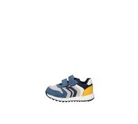Geox B ALBEN Boy A, Basket Bébé - Jeunes, Jeans/Yellow,