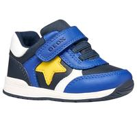 Geox B Rishon Boy A Basket, Bleu Marine/Jaune, 25 EU