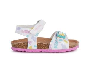 Geox Baby Girl's B Chalki Sandal, Blanc/multicolore, 7 UK Child