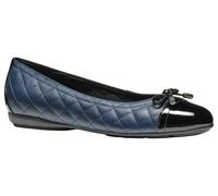 Geox Ballerines Plates D Annytah B pour Femme, Bleu Marine, Noir, 36 EU