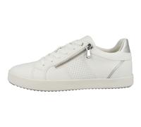 Geox Baskets D Blomiee E pour Femme, Blanc/Argent, 37 EU