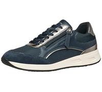 Geox Baskets D Bulmya B pour Femme, Bleu Marine/Argent, 39 EU