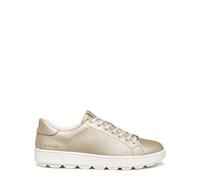 Geox Baskets pour femme Spica en cuir lisse doré, or, 40 EU