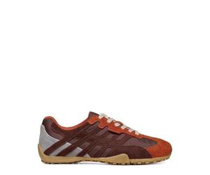 Geox Baskets Snake pour homme en cuir grainé rouge gaufré