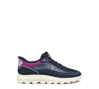Geox Baskets SPHERICA Plus en cuir lisse bleu pour femme, bleu, 38 EU
