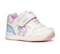 Geox Bébé Fille B RISHON Girl A Basket, White/Sky, 24 EU