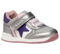 Geox Bébé Fille B Rishon Girl First Walker Shoe, DK Silver Purple, 22 EU