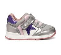 Geox Bébé Fille B Rishon Girl First Walker Shoe, DK Silver Purple, 23 EU