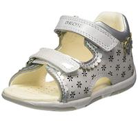 Geox Bébé Fille B Sandal Tapuz Girl Premiers Pas, White/Silver, 22 EU