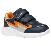 Geox Bébé garçon B Sprintye Boy Basket, Bleu Marine/Orange, 21 EU
