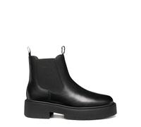 Geox Bottines Chelsea Spica pour femme en cuir lisse noir, Noir , 38 EU