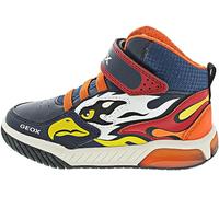 Geox J Inek Boy Basket, Bleu Marine/Orange, 28 EU
