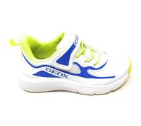 Geox Chaussures de sport pour enfant PRO-Ran J65P7F, blanc et bleu royal, avec déchirure, ergonomique et amorti, Blanc et bleu royal, 32 EU