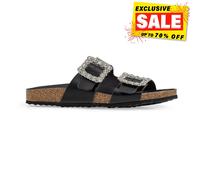 Geox D Brionia R Femmes Sandales Glamour à Enfiler Cuir Sandales Été Plage Noir