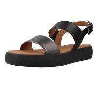 Geox Femme D CAMALEI A Sandale Plate, Gun/Black, 38 EU