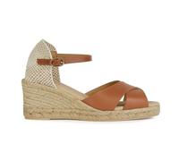 Geox Femme D Gelsa Low A Sandales compensées, Cognac, 37 EU