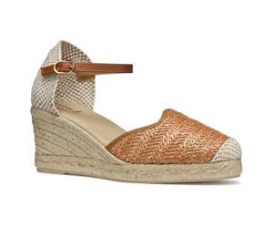 Geox D GELSA Low E, Sandale compensée Femme, Camel,