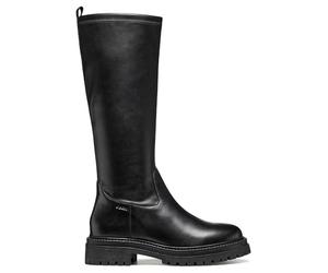Geox D IRIDEA Bottes montantes au genou pour femme, noir, 37 UE, Noir, 37 EU