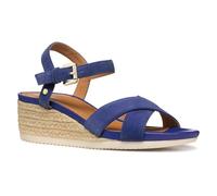 Geox Femme D Ischia Corda B Sandale compensée, Blue, 37 EU
