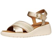 Geox Femme D Meliconia G Sandales compensées, Lt Gold Papyrus, 37 EU