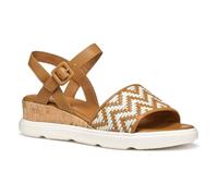Geox D Pisa B, Sandale compensée Femme, Camel/Papyrus,