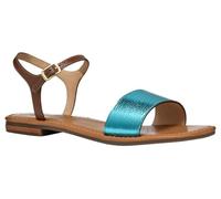 Geox Femme D Sozy S J Sandale à glissière, Azure/Camel, 41 EU